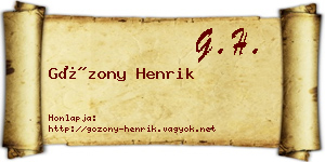 Gózony Henrik névjegykártya