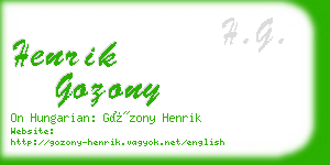 henrik gozony business card